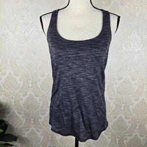 Lululemon Size 6 Gray Tank with Dotted Strappy Sports Bra Built In Drape Back